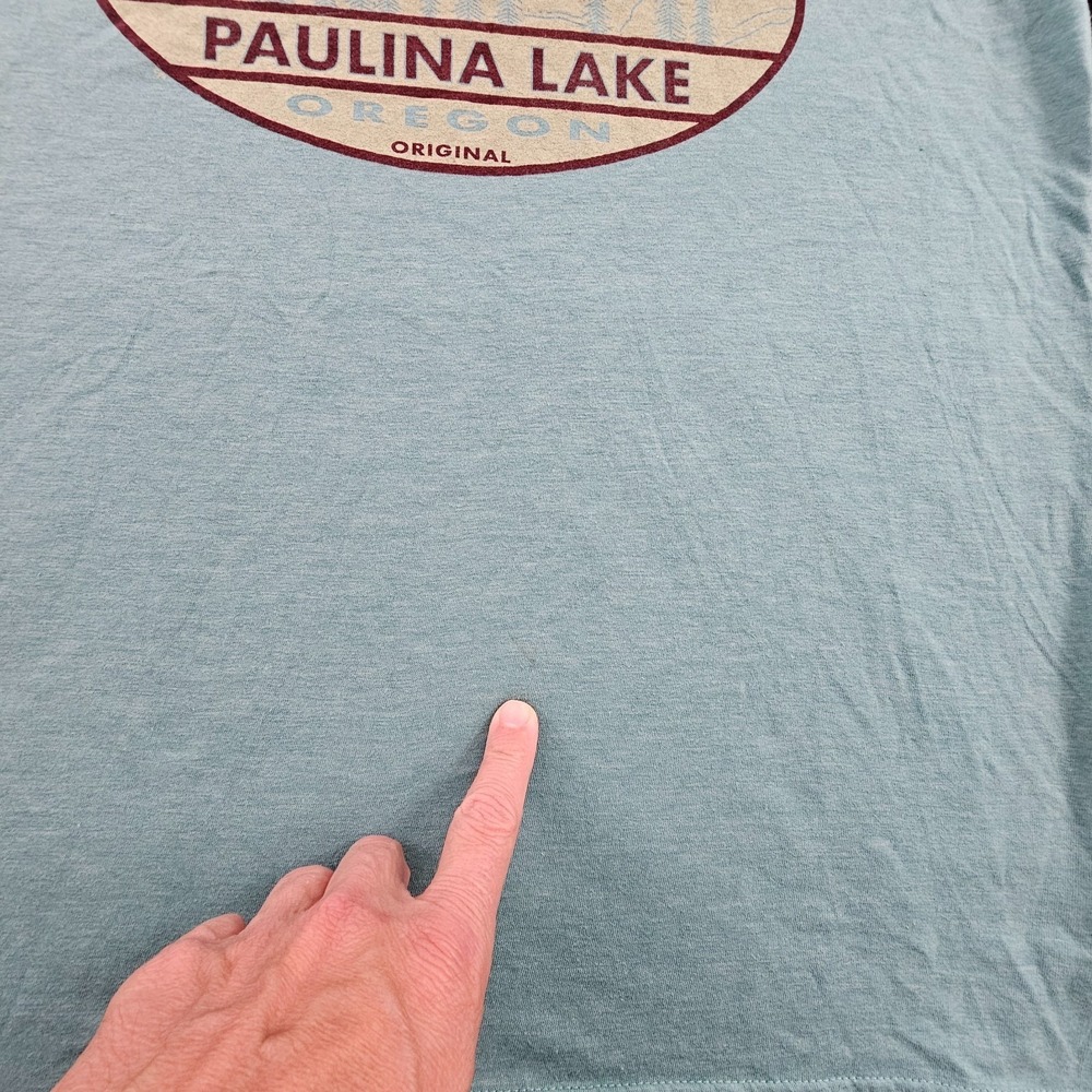 Paulina Lake Oregon Blue Short Sleeve Tri-Blend T-Shirt Men's M - Picture 8 of 12